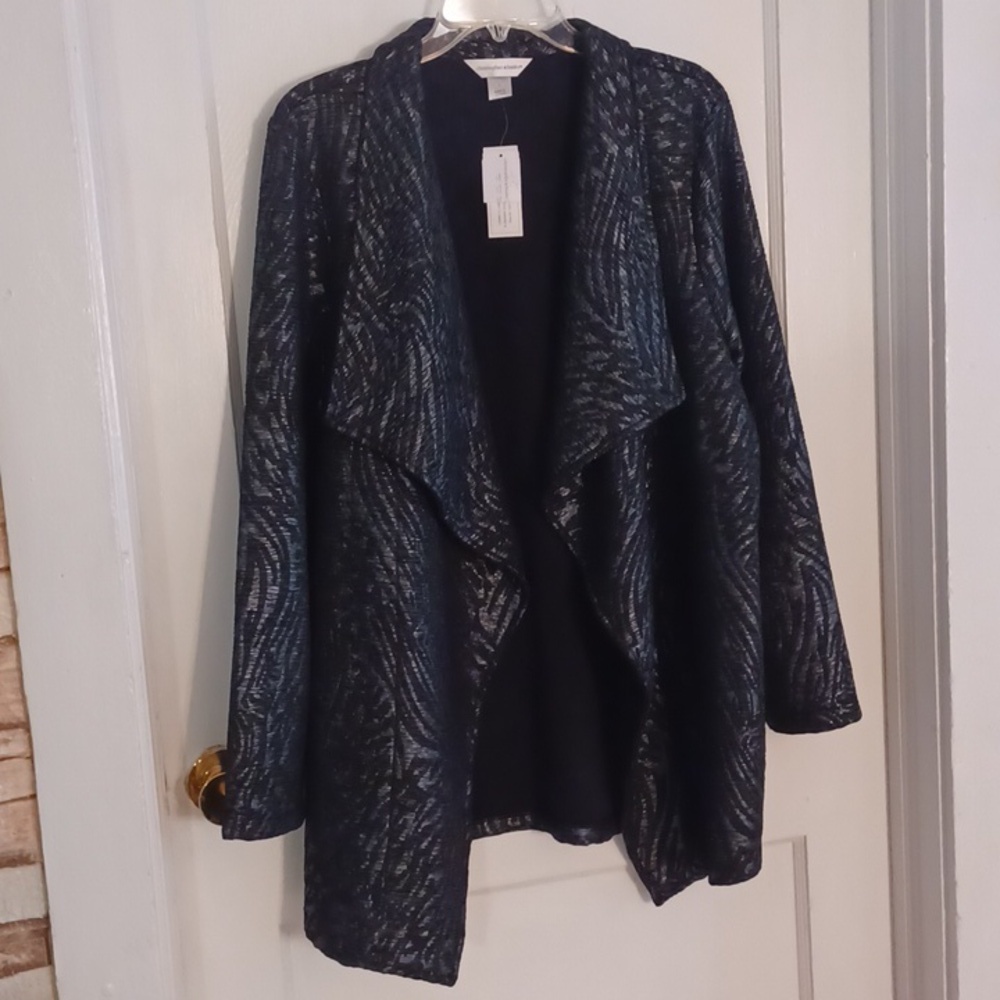 Christopher and Banks jacket black and gray metallic color size large